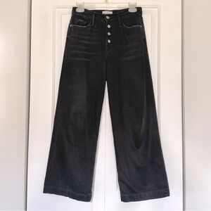FRAME Denim Ali Wide Crop Pants Women’s Size 25 Faded Black Lodge 3352 Excellent